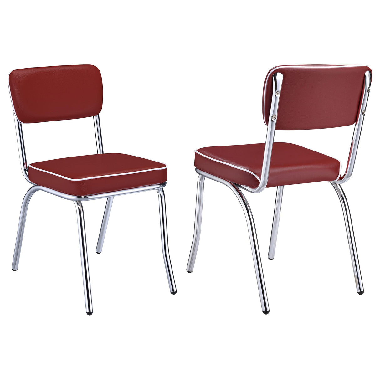 Coaster Retro Upholstered Dining Side Chair Red (Set of 2)