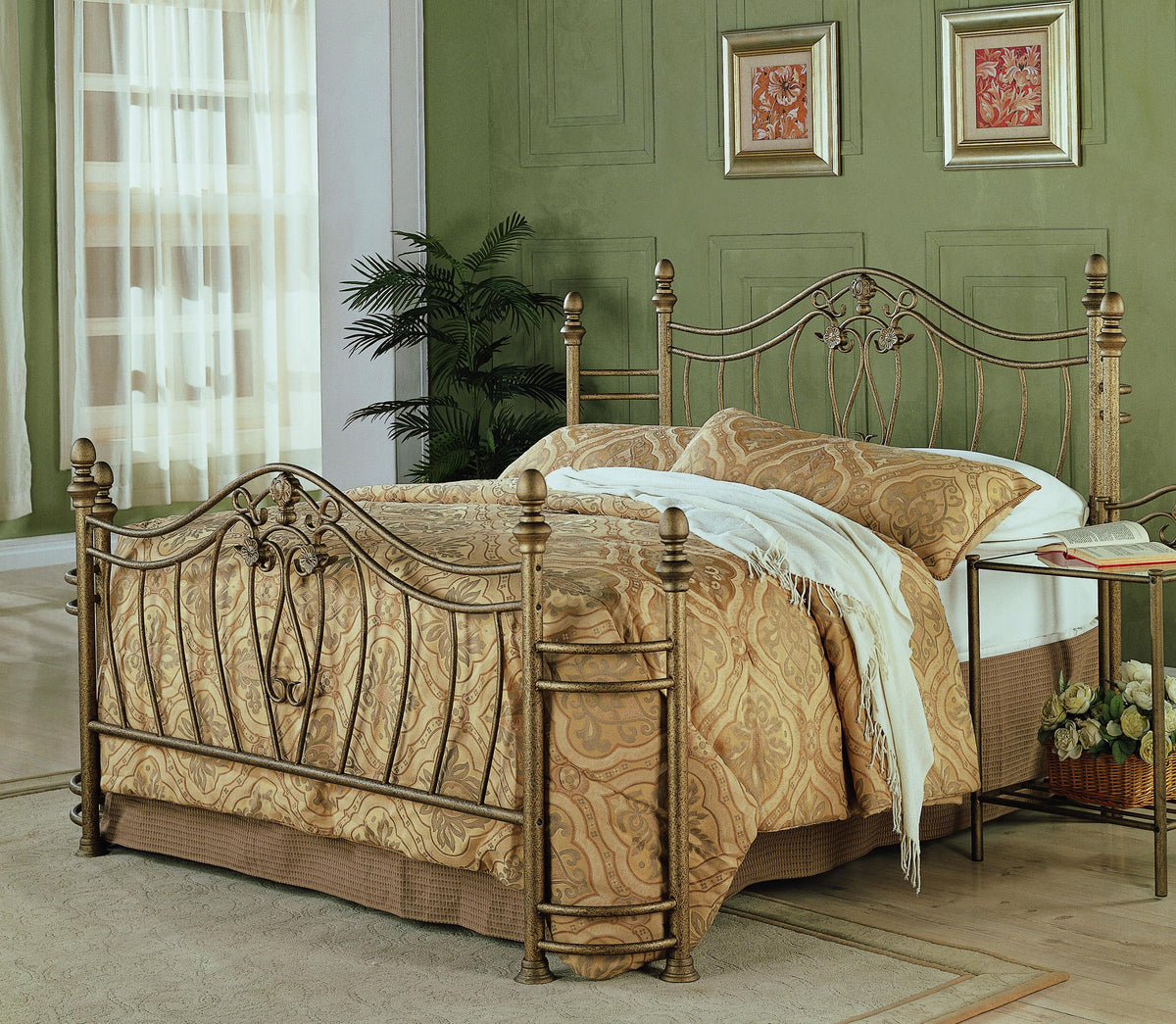 Coaster Sydney Queen Headboard and Footboard Brushed Gold