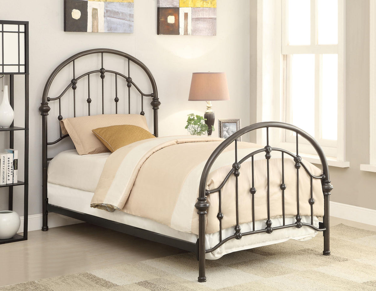 Coaster Rowan Metal Twin Open Frame Bed Dark Bronze