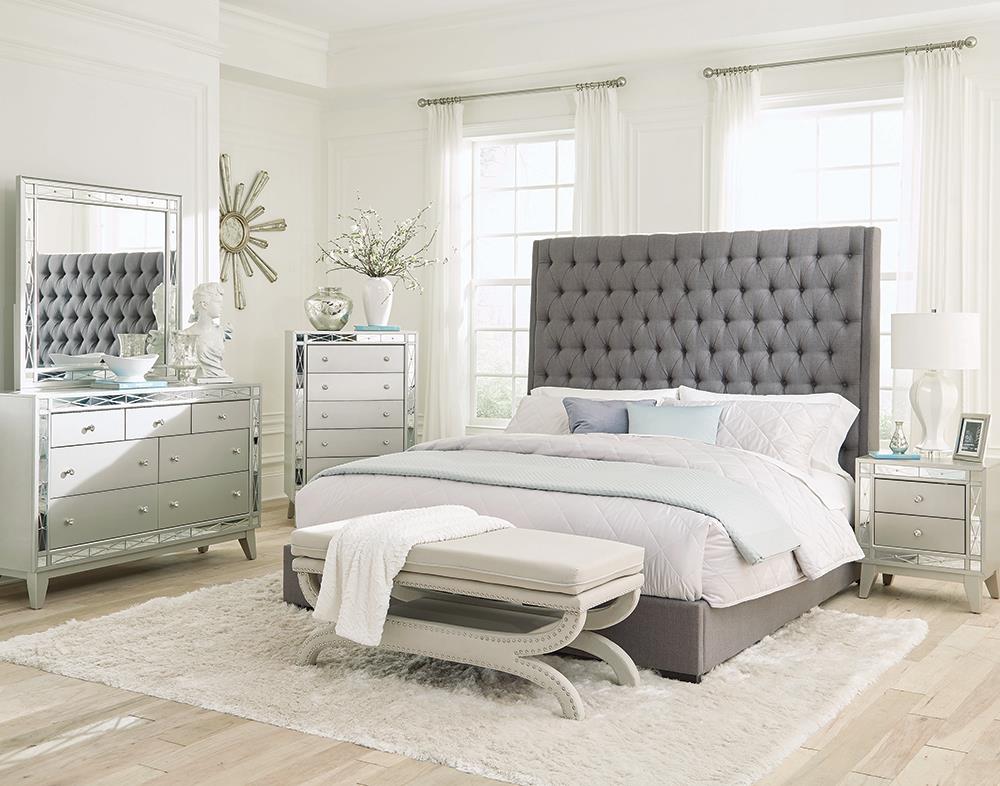 Coaster Camille 4-piece Queen Bedroom Set Metallic Mercury