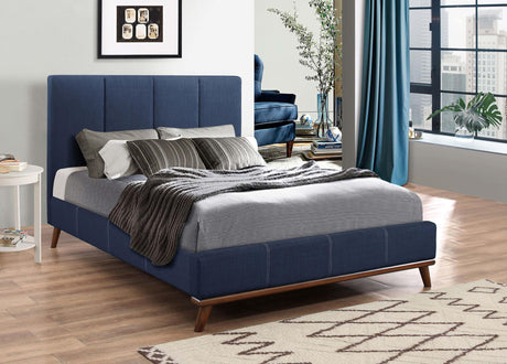 Coaster Charity Upholstered Queen Panel Bed Blue