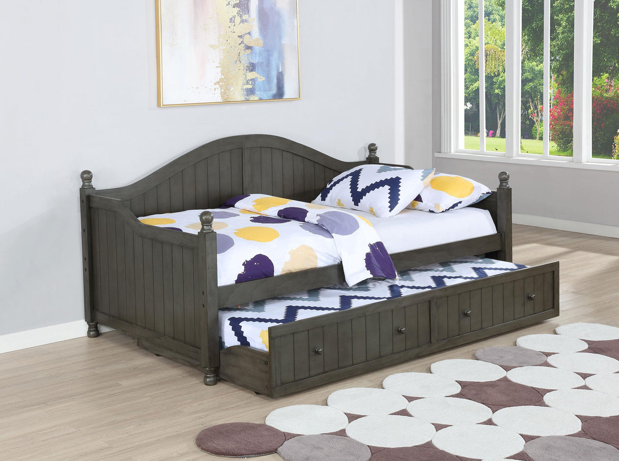 Coaster Julie Ann Wood Twin Daybed with Trundle Warm Grey