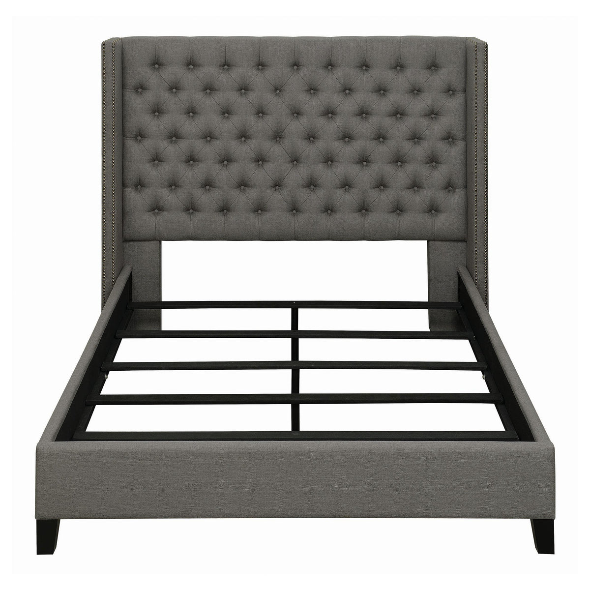 Coaster Bancroft Upholstered Full Wingback Headboard Grey
