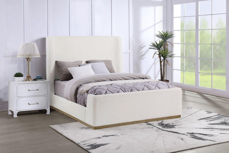 Coaster Nala Upholstered Queen Sleigh Bed Cream
