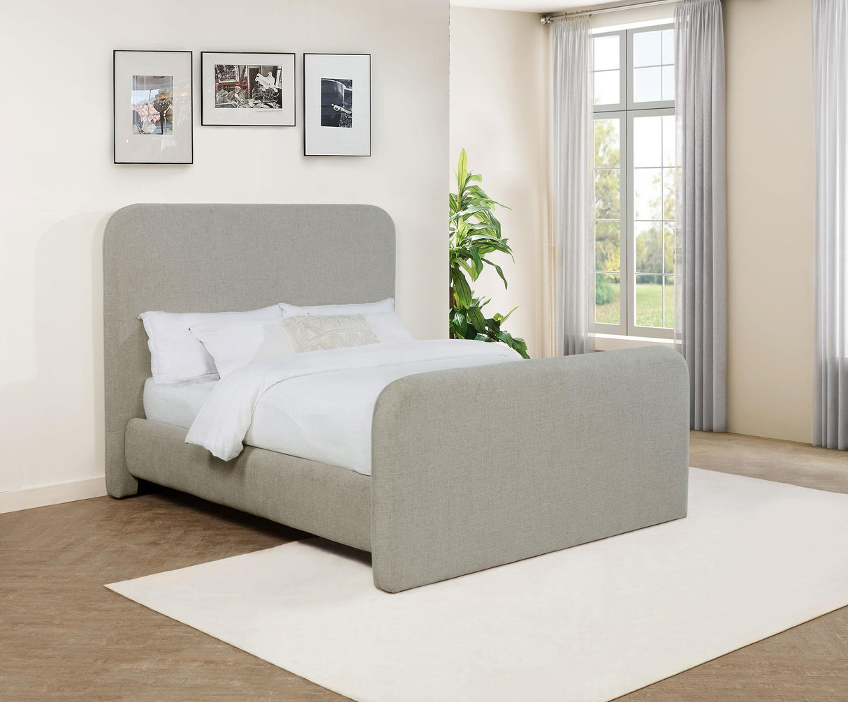Coaster Wren Upholstered Queen Panel Bed Grey