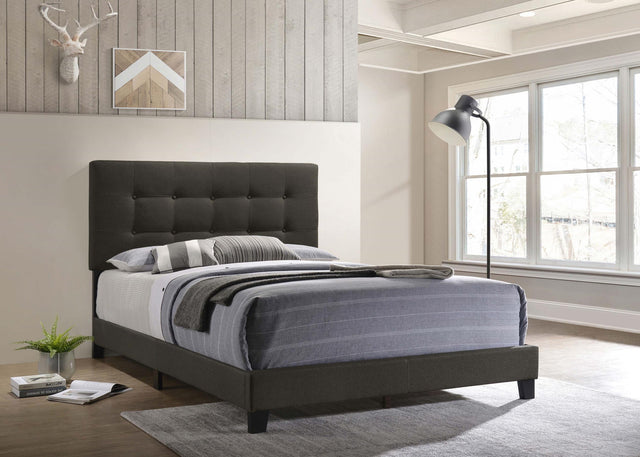 Coaster Mapes Upholstered Eastern King Panel Bed Charcoal