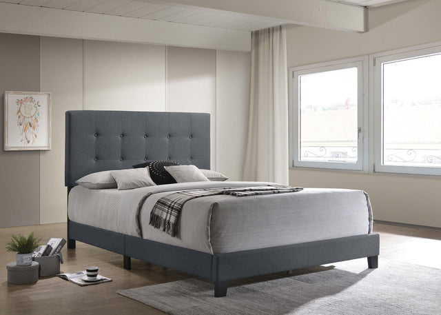 Coaster Mapes Upholstered Eastern King Panel Bed Grey