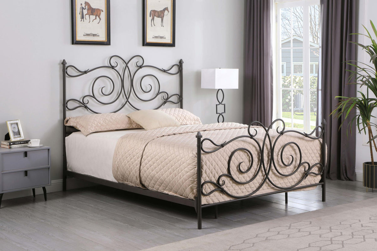 Coaster Parleys Metal Eastern King Open Frame Bed Dark Bronze