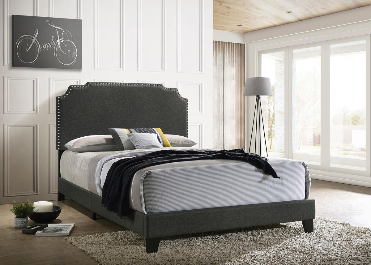 Coaster Tamarac Upholstered Eastern King Panel Bed Grey