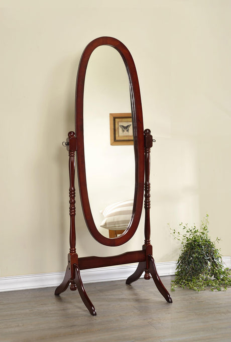 Coaster Foyet Wood Adjustable Full Length Cheval Mirror Merlot