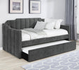 Coaster Kingston Upholstered Twin Daybed with Trundle Charcoal