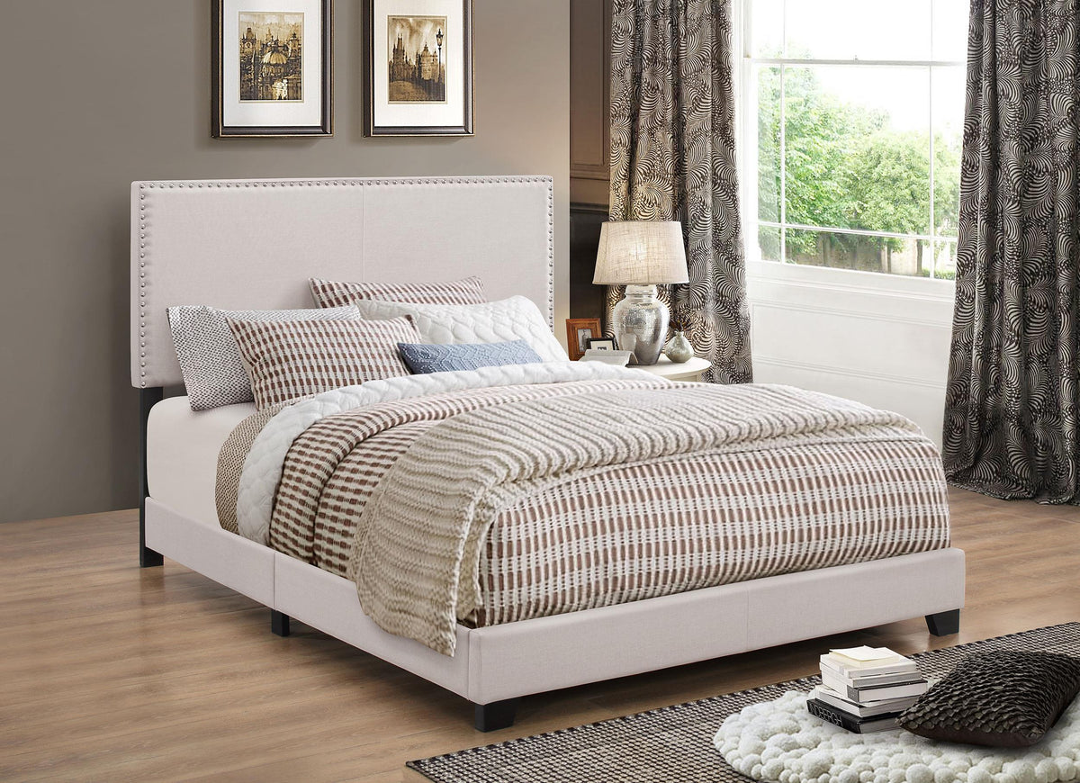 Coaster Boyd Upholstered Eastern King Panel Bed Ivory