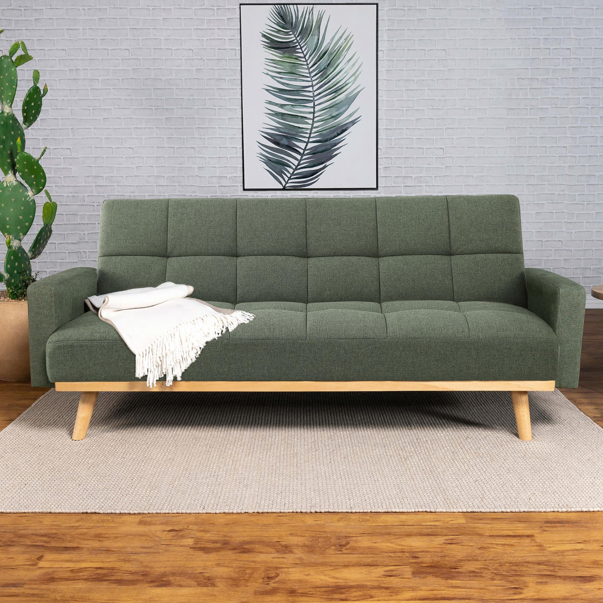 Coaster Kourtney Upholstered Tufted Convertible Sofa Bed Sage Green