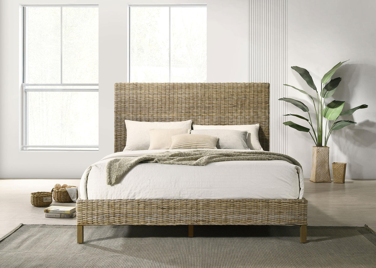 Coaster Zyla Wood Queen Panel Bed Kubu Grey