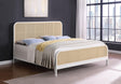Coaster Lanewood Open Cane Webbing Metal Eastern King Bed White