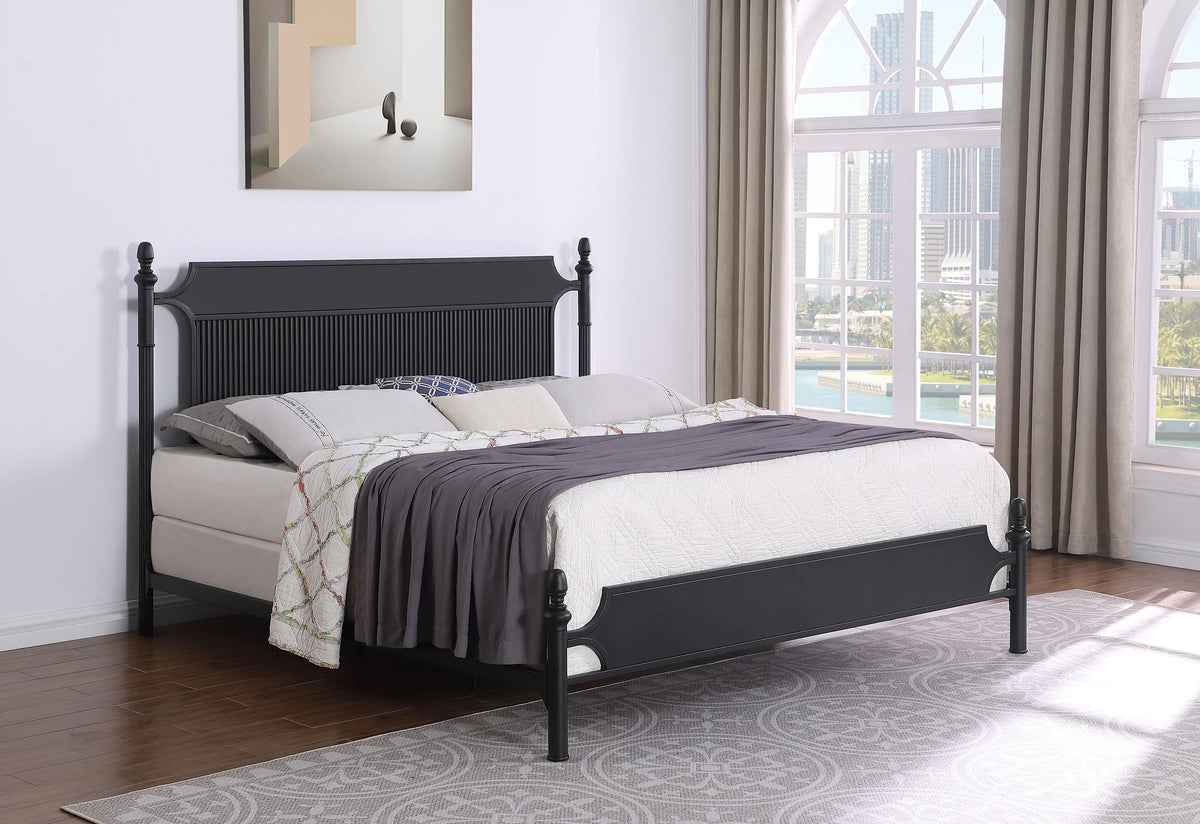 Coaster Cameron 51-inch Metal Eastern King Panel Bed Black