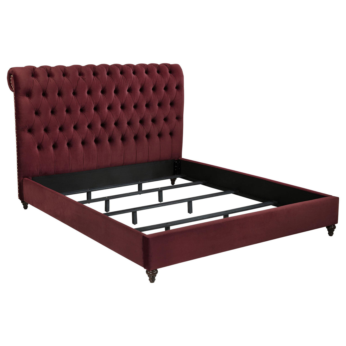 Coaster Devon 57-inch Upholstered Eastern King Headboard Wine Red