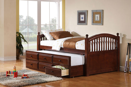 Coaster Norwood 3-drawer Twin Bed with Captains Trundle Chestnut