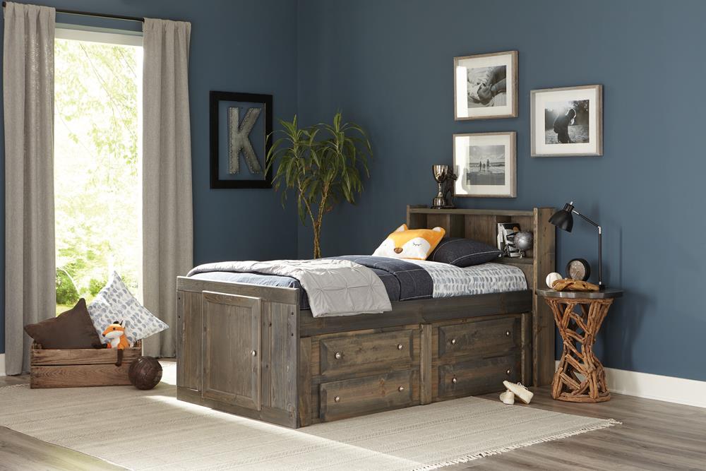 Coaster Wrangle Hill Wood Twin Storage Bookcase Bed Gunsmoke