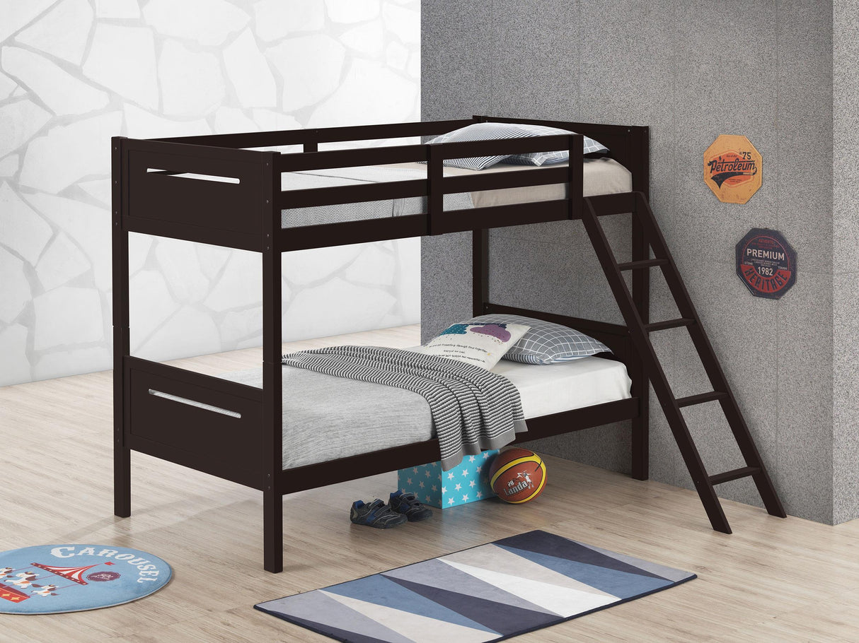 Coaster Littleton Wood Twin Over Twin Bunk Bed Espresso