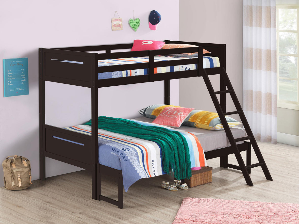 Coaster Littleton Wood Twin Over Full Bunk Bed Espresso