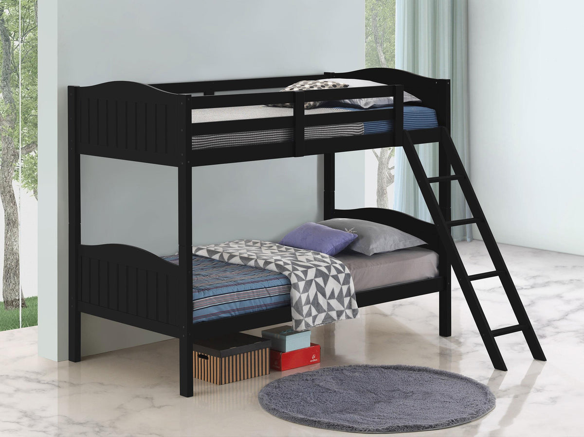 Coaster Arlo Wood Twin Over Twin Bunk Bed Black