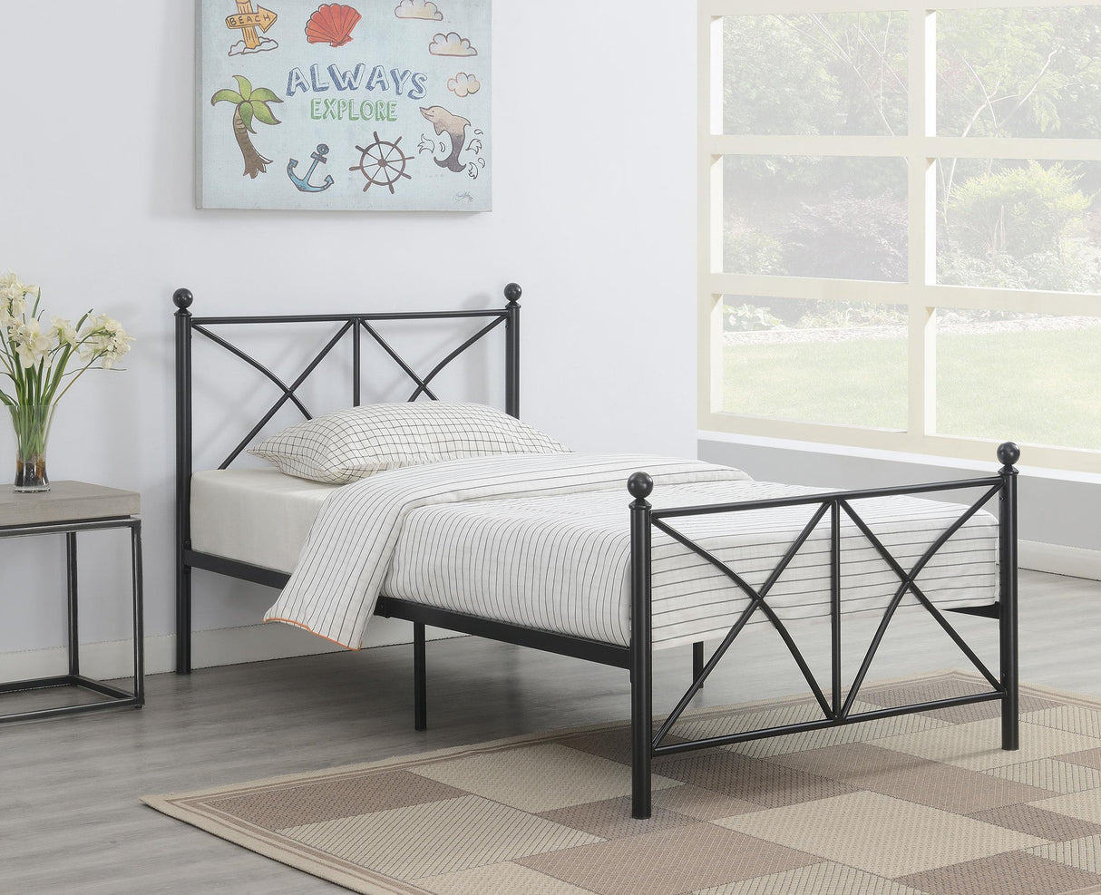 Coaster Hart Metal Full Open Frame Bed Matte Black