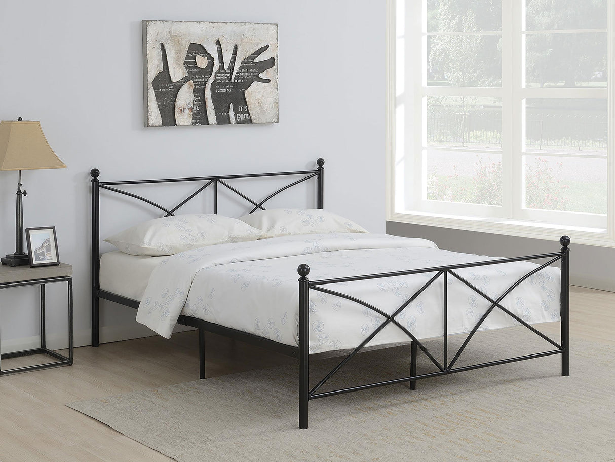 Coaster Hart Metal Queen Open Frame Bed Matte Black
