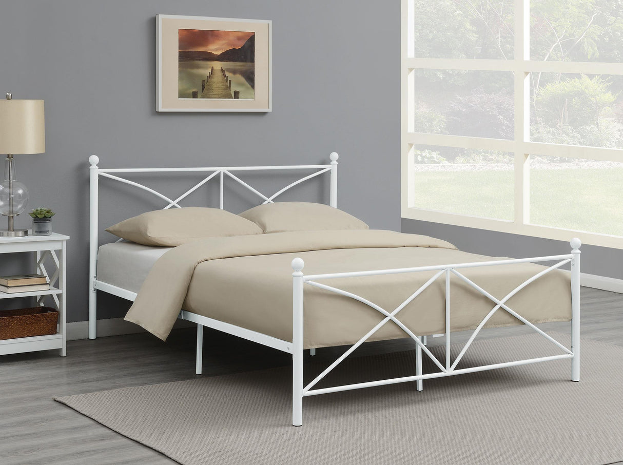 Coaster Hart Metal Queen Open Frame Bed White