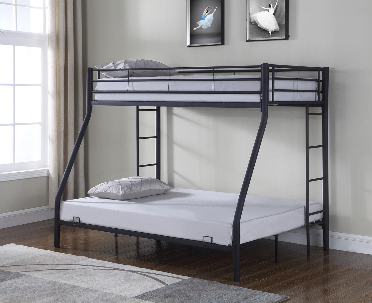Coaster Hayward Metal Twin Over Full Bunk Bed Black