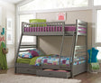 Coaster Ashton 2-drawer Wood Twin Over Full Bunk Bed Grey