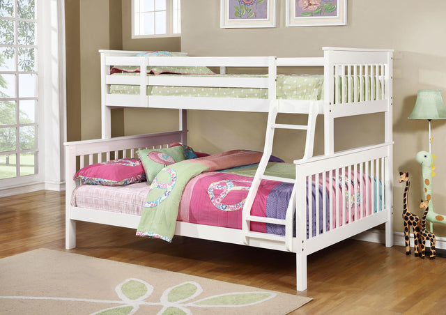 Coaster Chapman Wood Twin Over Full Bunk Bed White