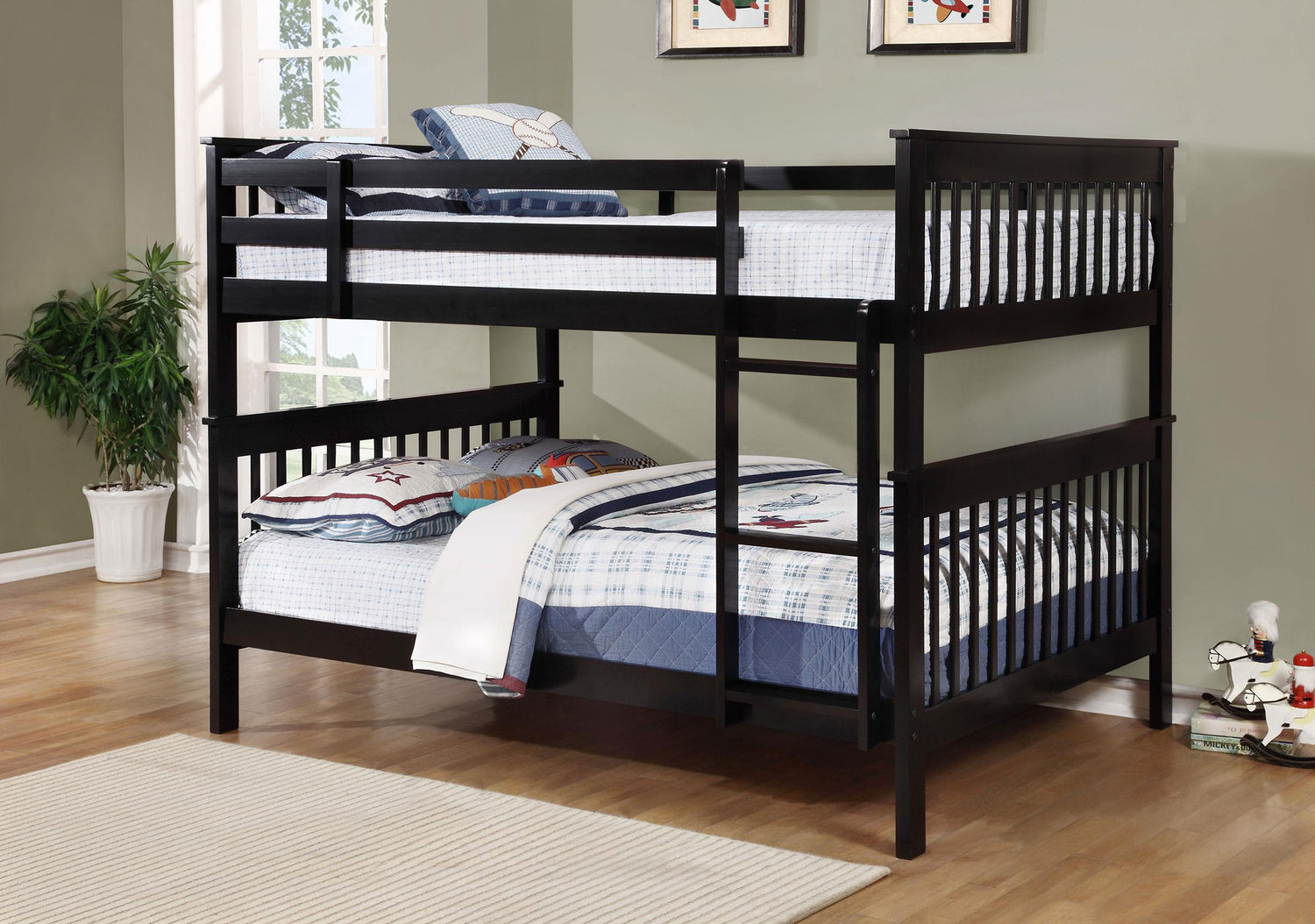 Coaster Chapman Wood Full Over Full Bunk Bed Black