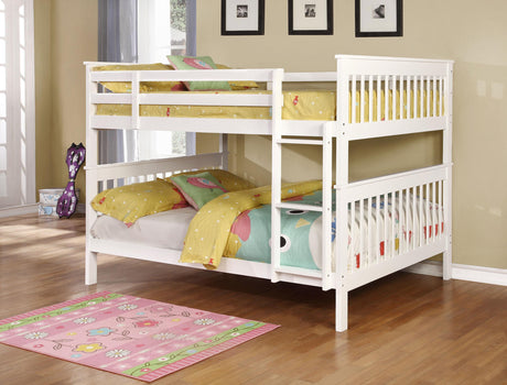 Coaster Chapman Wood Full Over Full Bunk Bed White