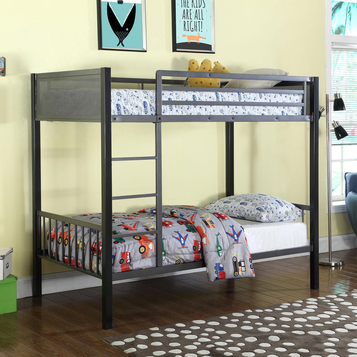 Coaster Meyers Metal Twin Over Twin Bunk Bed Black