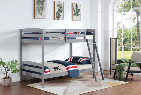 Coaster Rhea Wood Twin Over Twin Bunk Bed Grey