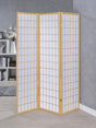 Coaster Carrie 3-Panel Room Divider Folding Shoji Screen Natural