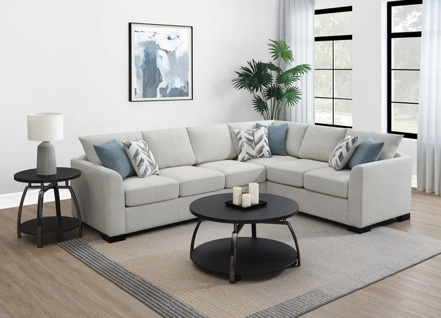 Coaster Ashford Chenille Upholstered Sleeper Sectional Sofa Greige