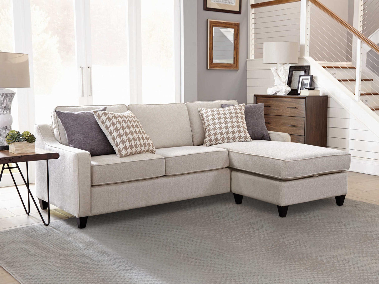 Coaster Mcloughlin Upholstered Sloped Arm Sectional Sofa Platinum