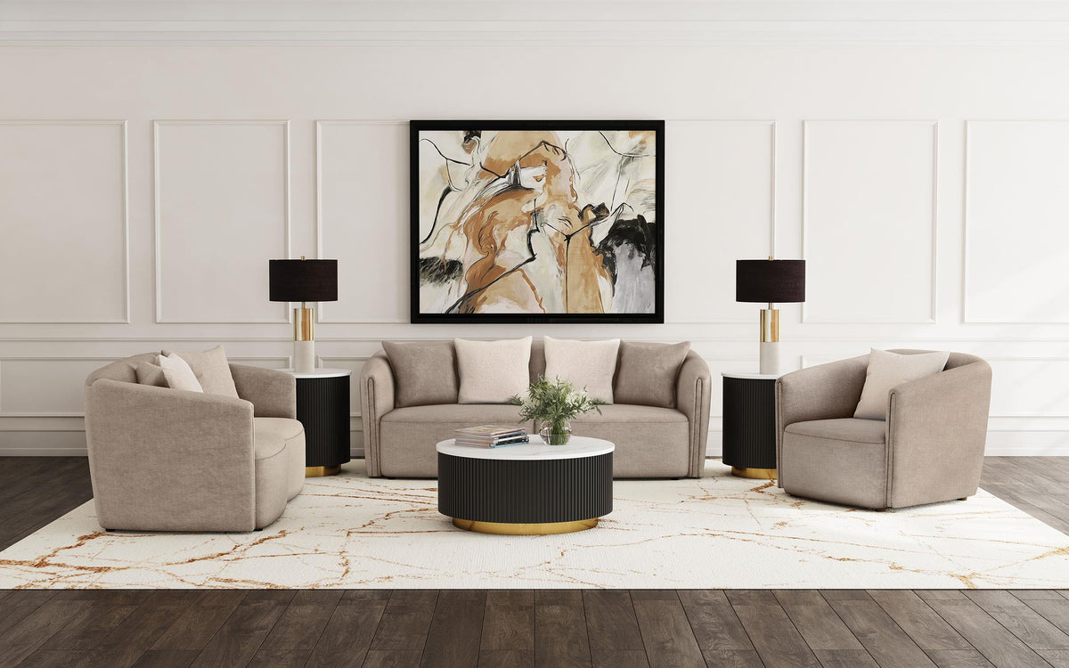 Coaster Townsend 3-piece Chenille Upholstered Sofa Set Latte