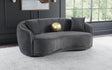 Coaster Brookside Velvet Upholstered Curved Sofa Dark Grey