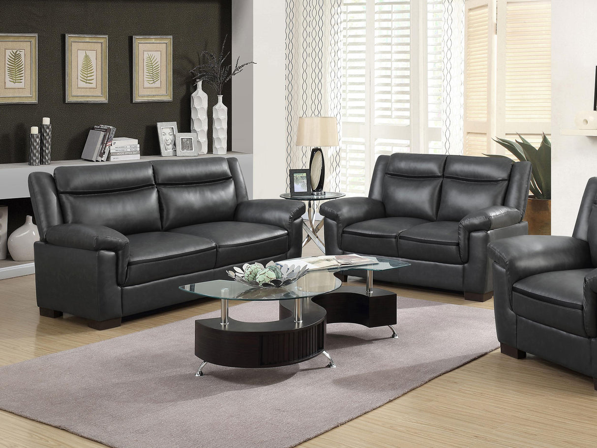 Coaster Arabella 2-piece Upholstered Padded Arm Sofa Set Grey