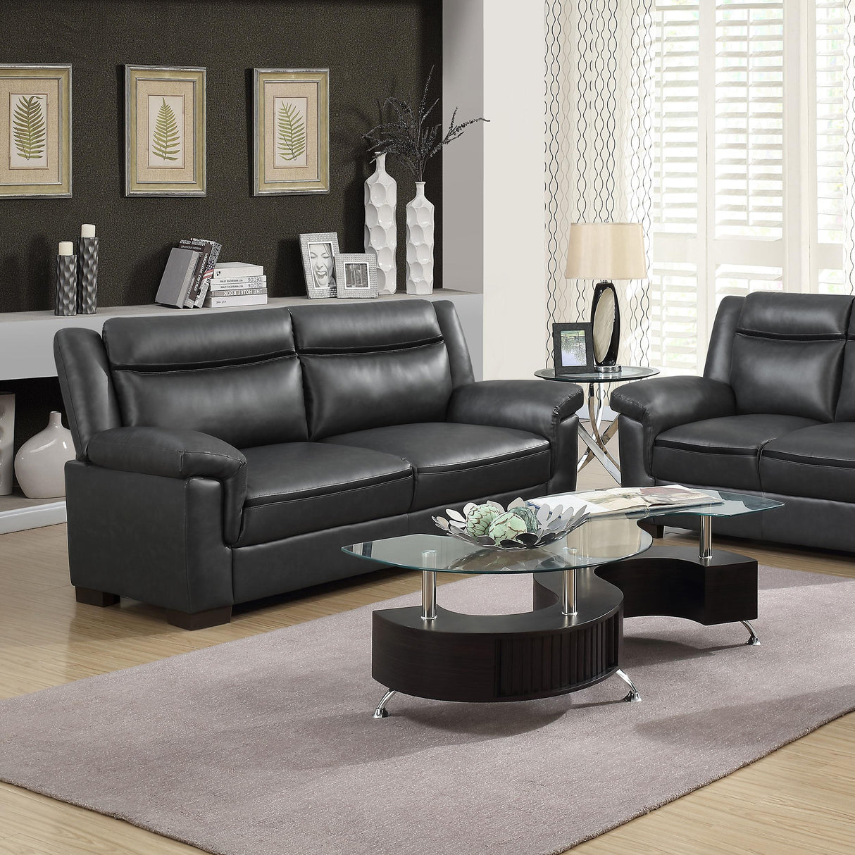 Coaster Arabella Upholstered Padded Arm Sofa Grey