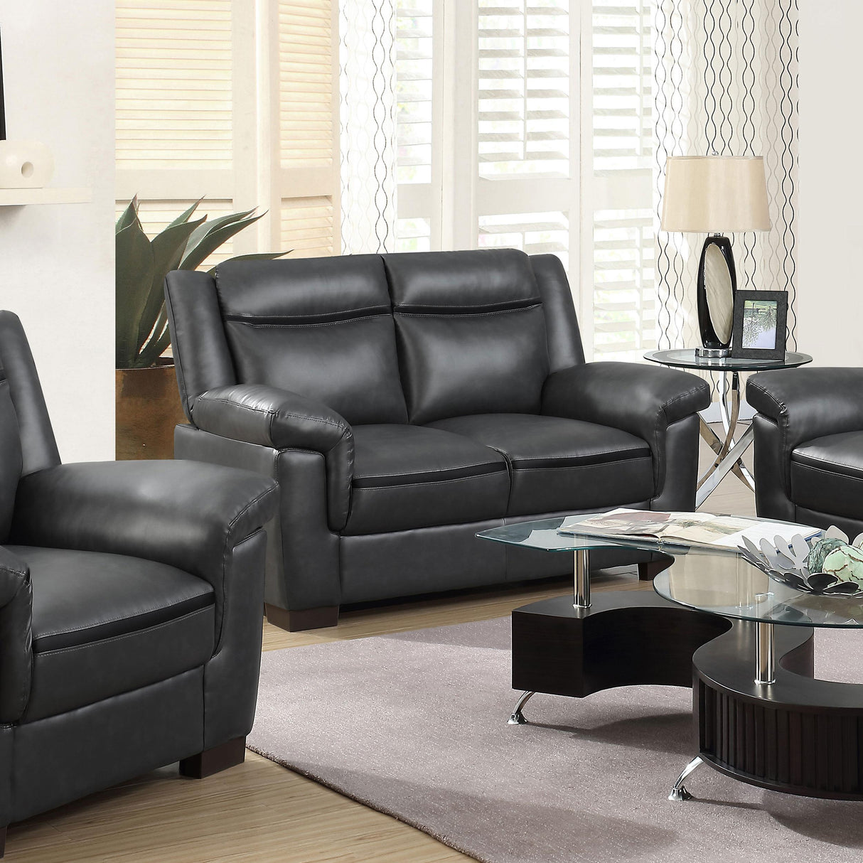 Coaster Arabella Upholstered Padded Arm Loveseat Grey