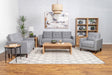 Coaster Bowen 3-piece Upholstered Track Arm Tufted Sofa Set Grey