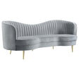 Coaster Sophia Upholstered Channel Tufted Sofa Grey