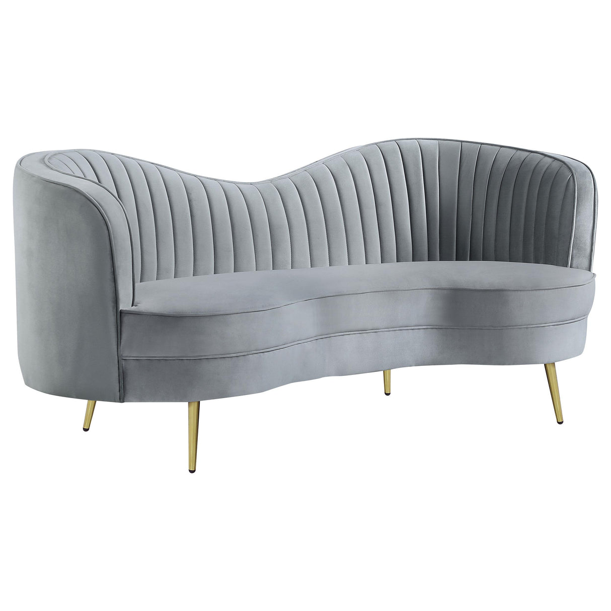 Coaster Sophia Upholstered Channel Tufted Loveseat Grey