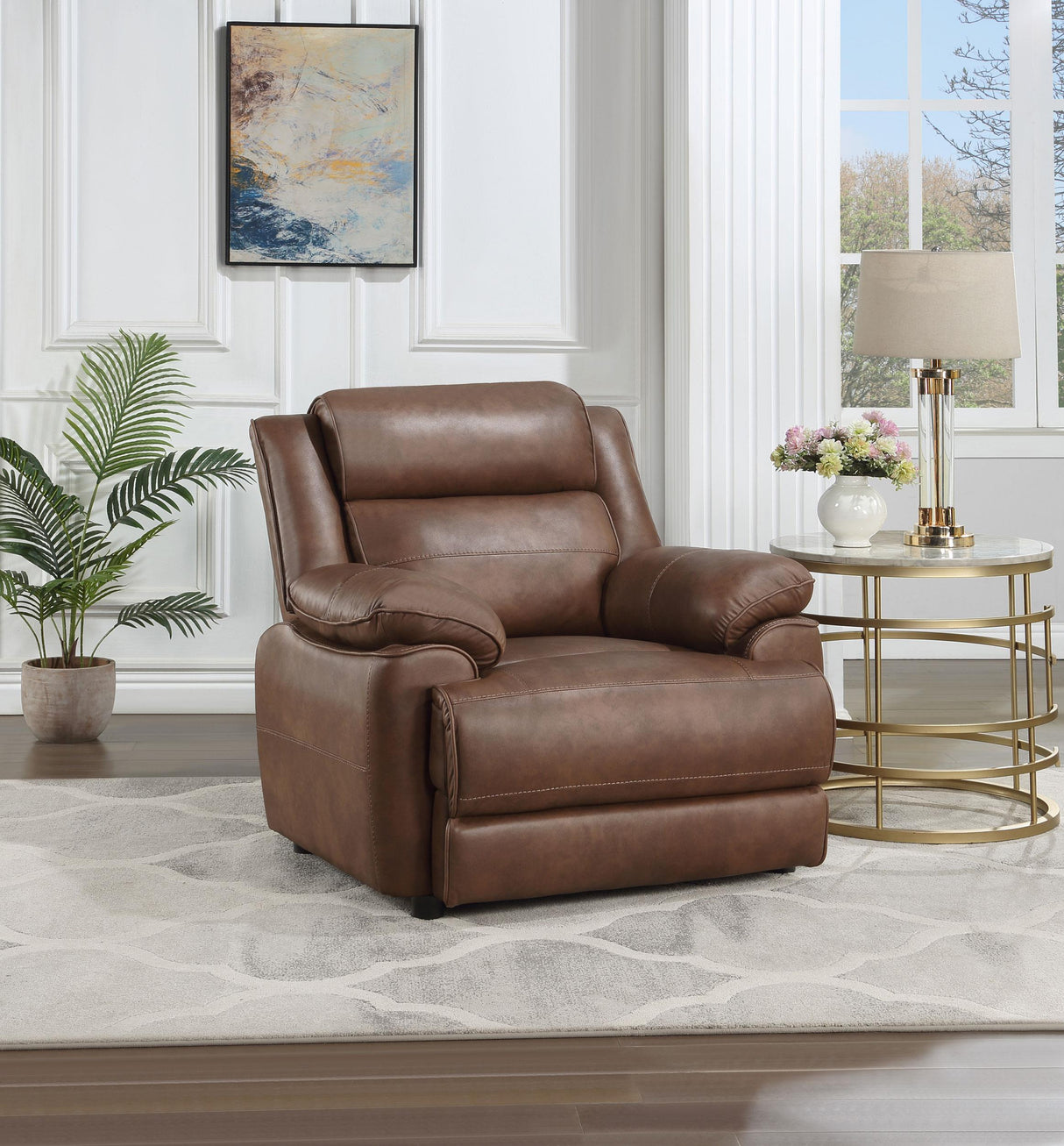 Coaster Ellington Upholstered Padded Arm Accent Chair Dark Brown