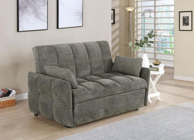Coaster Cotswold Upholstered Convertible Sleeper Sofa Bed Dark Grey