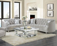 Coaster Avonlea 2-piece Upholstered Sloped Arm Sofa Set Grey Velvet
